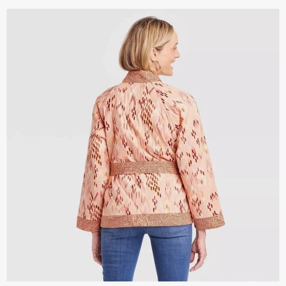 Knox Rose kimono style belted quilted jacket top - Picture 2 of 5